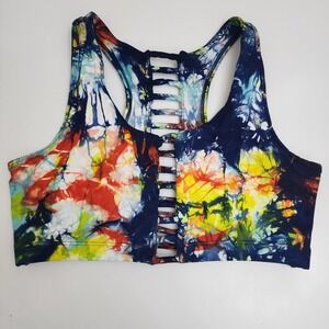 Zumba Wear Worldwide Tie Dye Sports Bra Tank Peak A Boo Strechy Sz Small